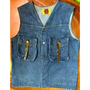 Unique Cest Toi Street Wear Denim Vest Size XL Hip Hop Oversize Pockets Western